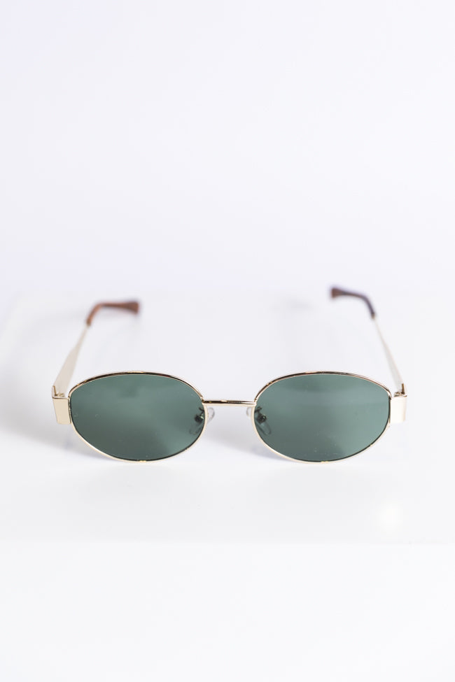 Gold Oval Wire Framed Sunglasses FINAL SALE