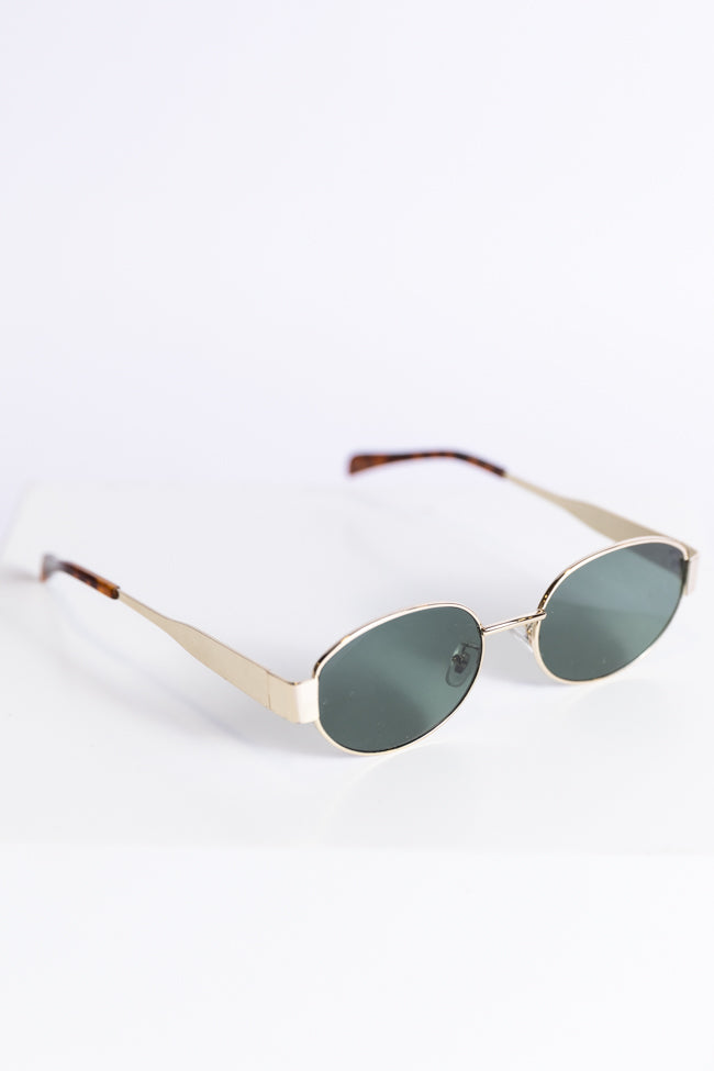 Gold Oval Wire Framed Sunglasses FINAL SALE