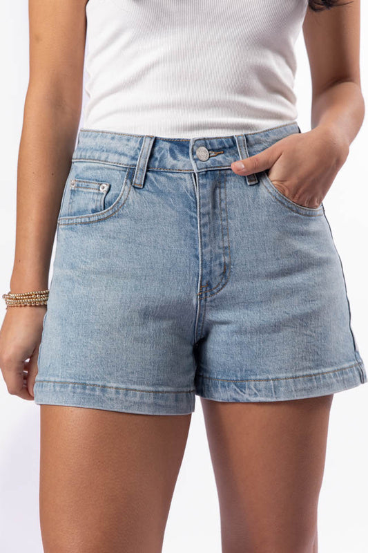 Come As You Are Light Wash Relaxed Fit Denim Shorts