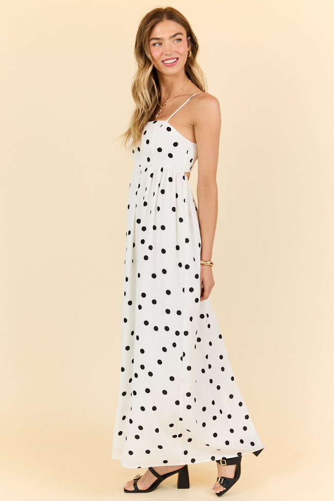 Places To Be White Polka Dot Maxi Dress