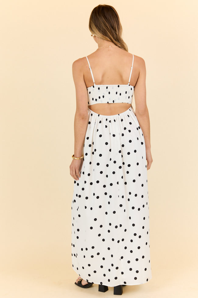 Places To Be White Polka Dot Maxi Dress