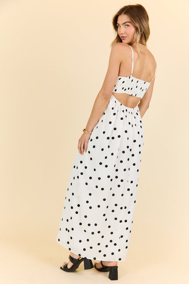 Places To Be White Polka Dot Maxi Dress