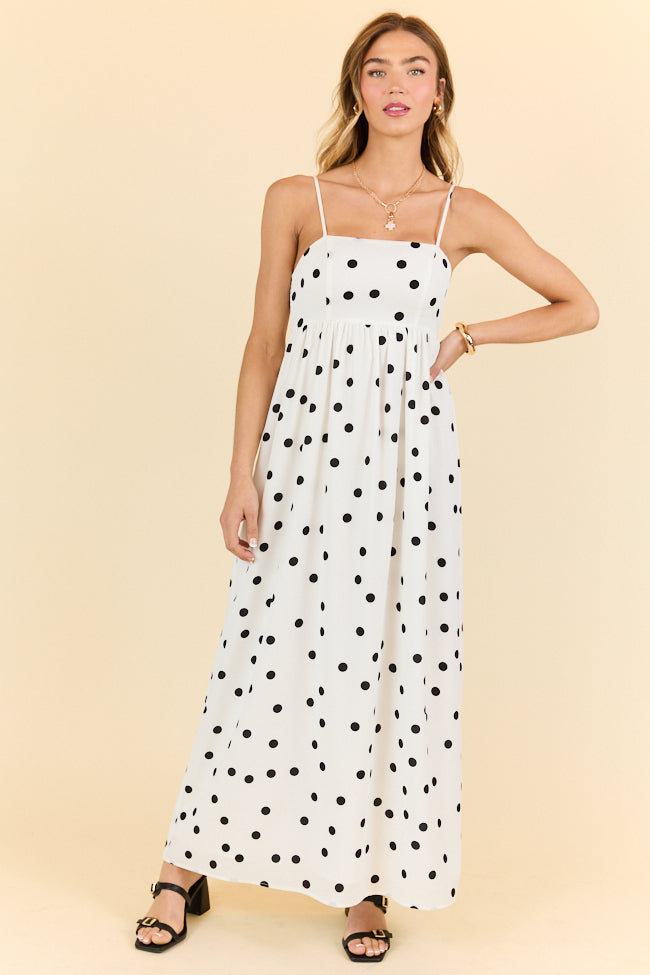 Places To Be White Polka Dot Maxi Dress
