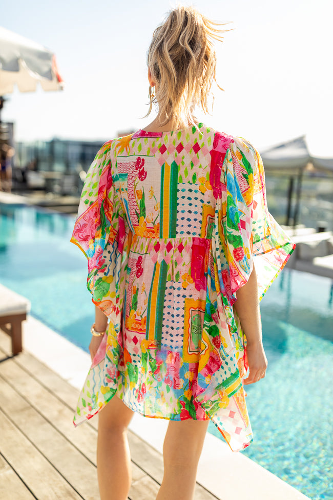 Seaside Escape Multi Print Coverup