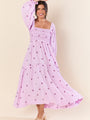 Dress To Impress Purple Smocked Flower Maxi Dress