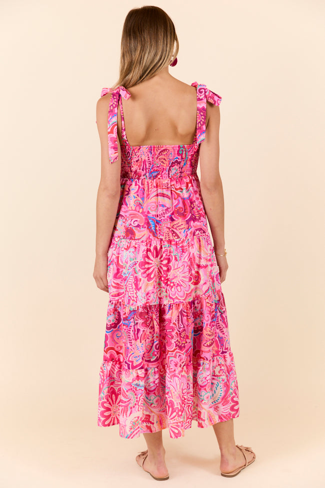 Fun In The Sun Pink Rick Rack Maxi Dress