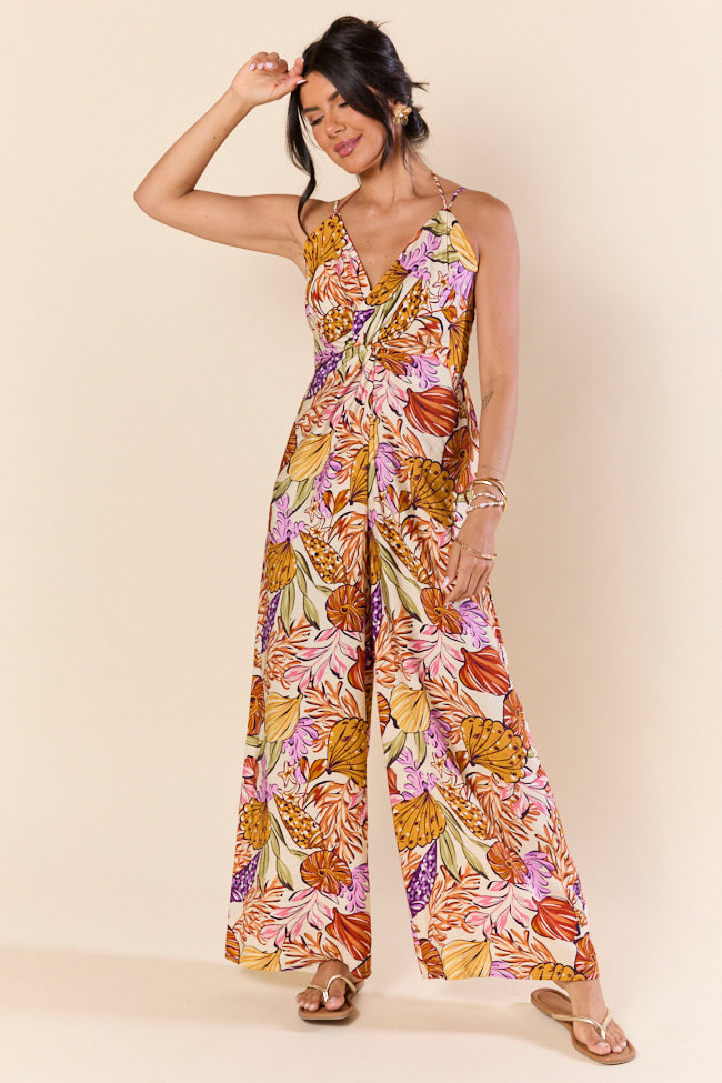 Lush Tropics Tropical Print Jumpsuit