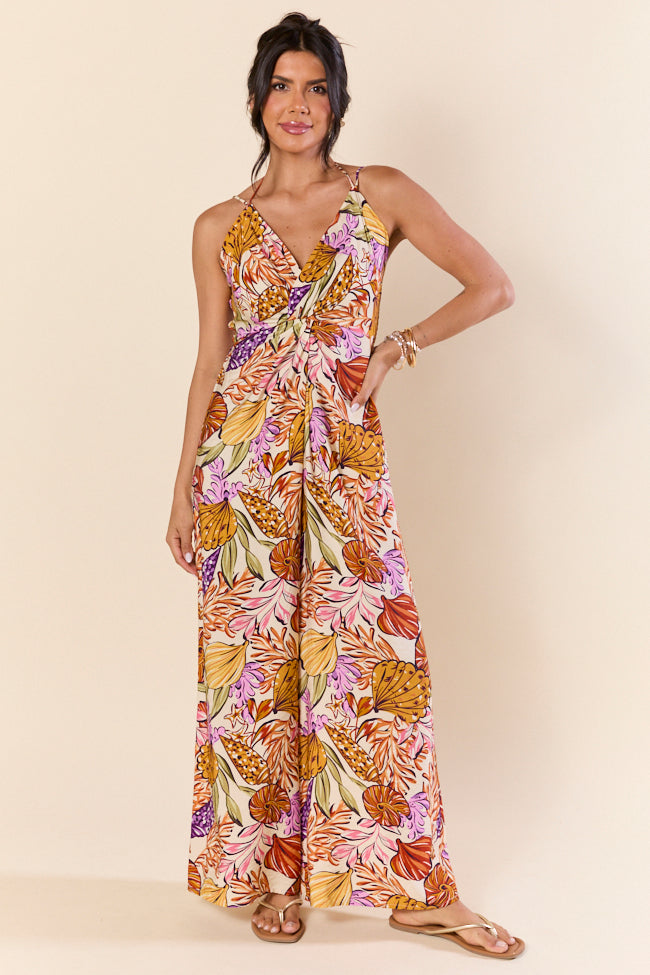 Lush Tropics Tropical Print Jumpsuit