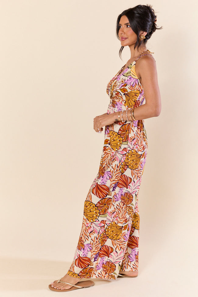 Lush Tropics Tropical Print Jumpsuit