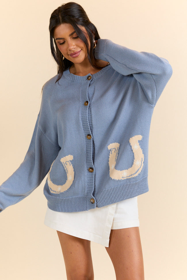 Golden Stirrups Horseshoe Cardigan