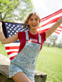Common Ground Relaxed Fit Star Embroidered Cuffed Overalls