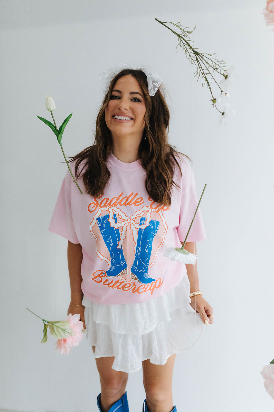 Saddle Up Buttercup Light Pink Graphic Tee Krista Horton X Pink Lily