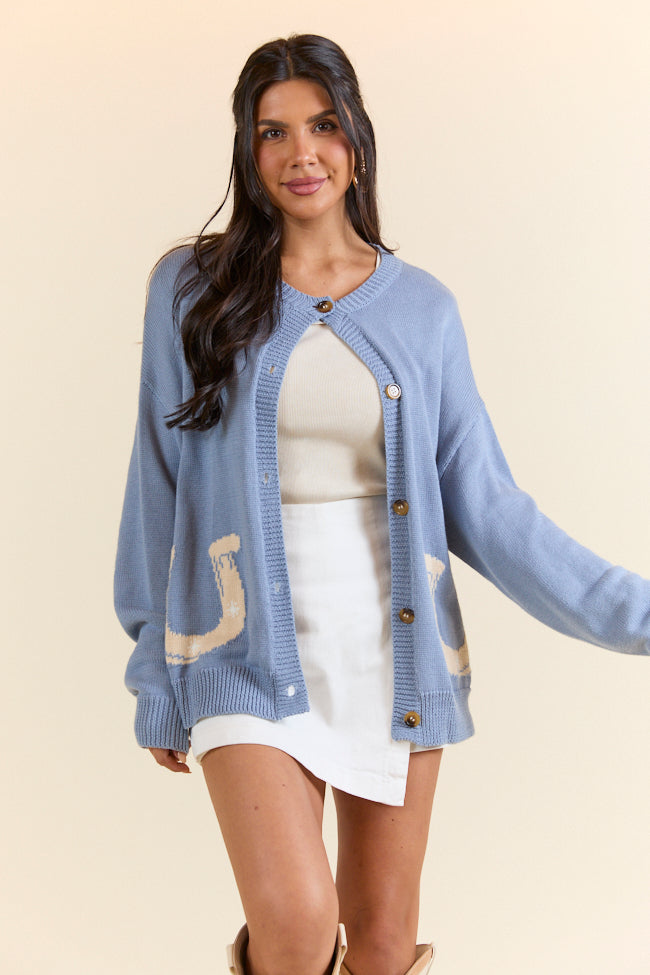 Golden Stirrups Horseshoe Cardigan