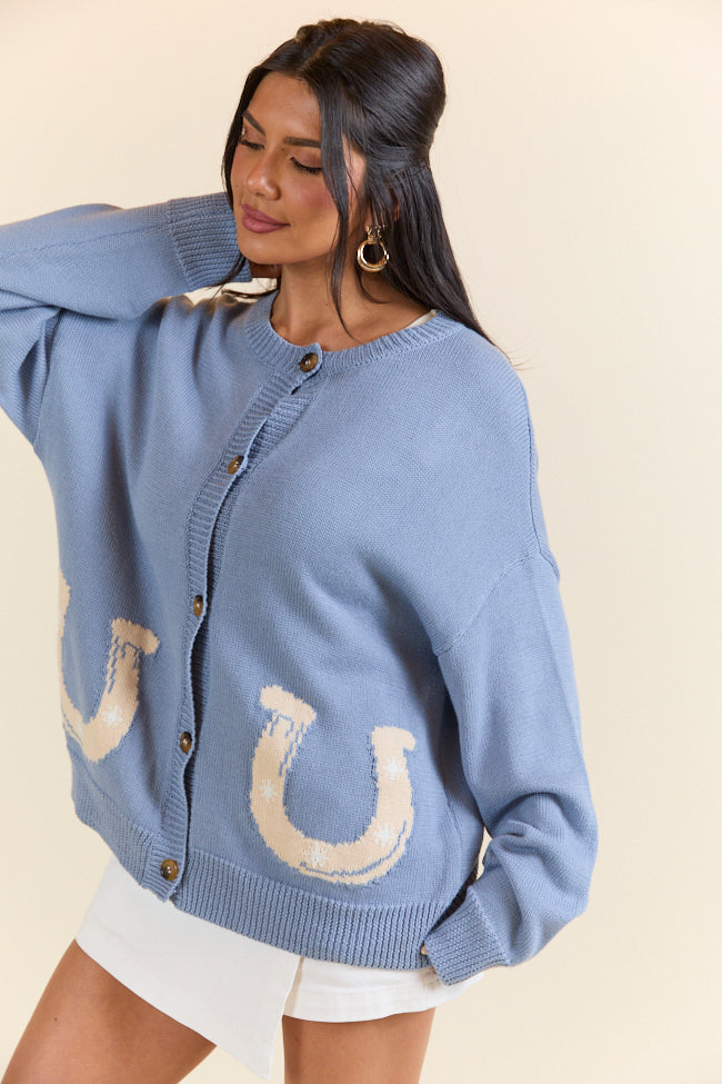 Golden Stirrups Horseshoe Cardigan