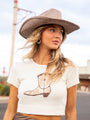 Made For Walkin' Ivory Boot Detail Cropped Sweater