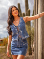 Treble Maker Embroidered Denim Vest