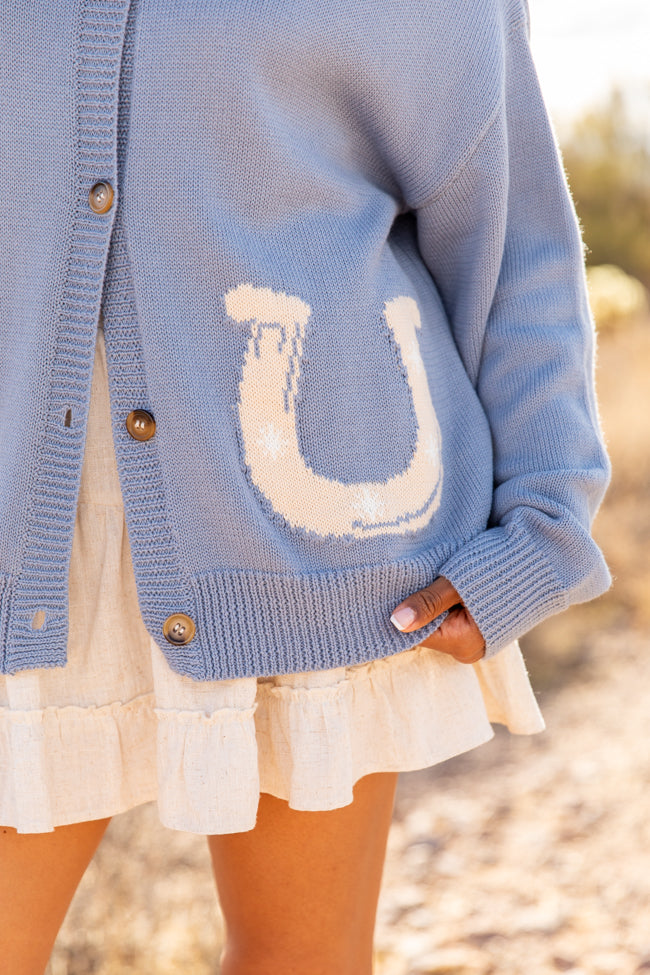 Golden Stirrups Horseshoe Cardigan