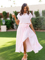 Just Makes Sense Flowy Light Pink T-shirt and Skirt Set