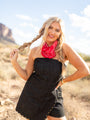 Pretty Heart Black Denim Strapless Romper