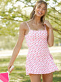 Midday Pick Me Up Pink Cherry Gingham A-Line Active Dress