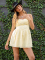 First Look Yellow Eyelet Button Front Dress