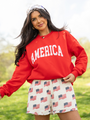America Distressed Red Graphic Sweatshirt SALE