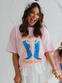 Saddle Up Buttercup Light Pink Graphic Tee Krista Horton X Pink Lily