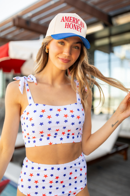 Wish Upon A Star Tie Shoulder Bikini Top SALE